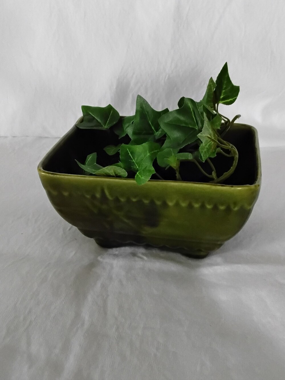 Vtg North Star Starburst Green High Gloss Glaze Planter By McCoy